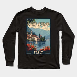 Lake Como In Italy Majestic View Travel Art Long Sleeve T-Shirt